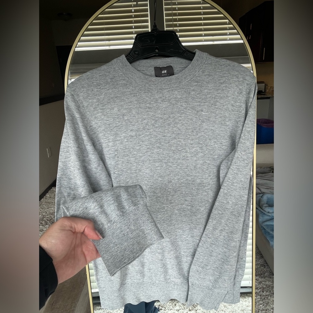 H&M Men’s Crewneck Sweater in Heather Gray